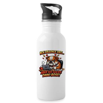 Ich mach das aber ich gucke dabei böse - Trinkflasche mit integriertem Trinkhalm - Weiß - Rechts