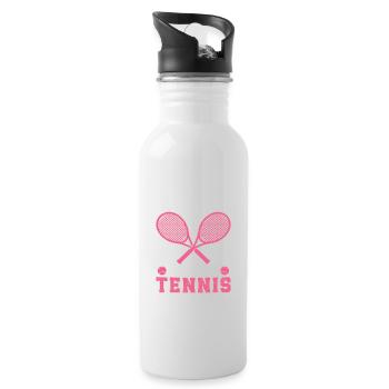 Juste une fille qui aime le tennis - Gourde avec paille intégrée - blanc - Droite