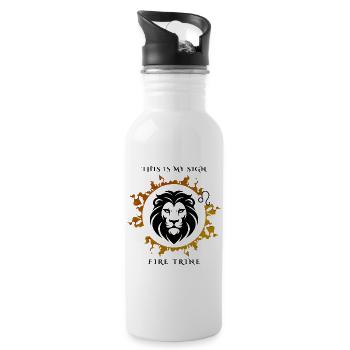 Mon signe Lion - Gourde avec paille intégrée - blanc - Droite