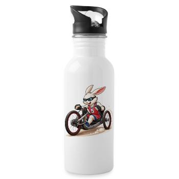 Handbike Bunny Sport Inclusion Fun Design - Gourde avec paille intégrée - blanc - Droite