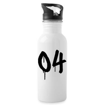 Number 04 Urban Graffiti Style - Water bottle with straw - white - Right