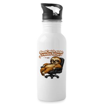 Guck mich nicht in diesem Ton an Faultier - Trinkflasche mit integriertem Trinkhalm - Weiß - Rechts