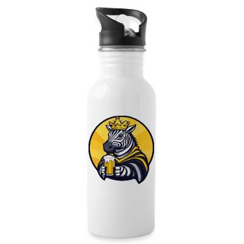 Zebra Bier Lustig - Trinkflasche mit integriertem Trinkhalm - Weiß - Rechts