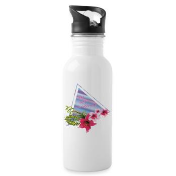 Du bist wundervoll  - Trinkflasche mit integriertem Trinkhalm - Weiß - Rechts