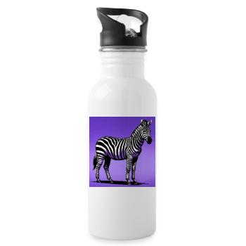 Zebra - Trinkflasche mit integriertem Trinkhalm - Weiß - Rechts