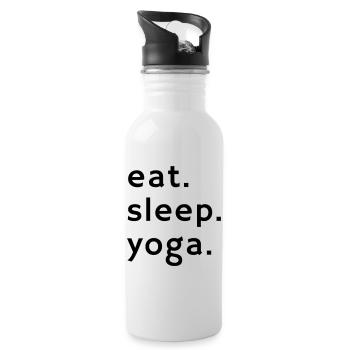 Eat. Sleep. Yoga. – The Yoga Life - Trinkflasche mit integriertem Trinkhalm - Weiß - Rechts