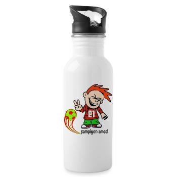 21 amed frech sampiyon amed - Trinkflasche mit integriertem Trinkhalm - Weiß - Rechts