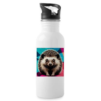 Igel - Trinkflasche mit integriertem Trinkhalm - Weiß - Rechts