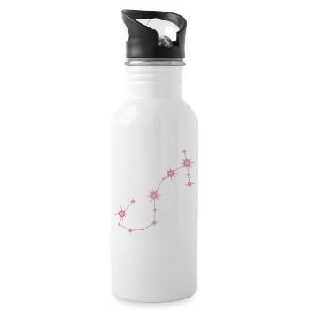 Scorpio Star Constellation Zodiac Sign Pastel Pink - Water bottle with straw - white - Right