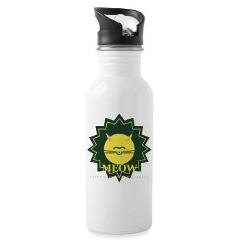 Sunny Meow Sun Maskottchen - Trinkflasche mit integriertem Trinkhalm - Weiß - Rechts