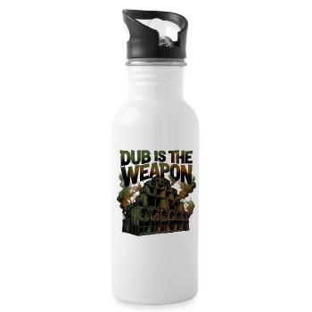 Reggae Dub Is The Weapon - Trinkflasche mit integriertem Trinkhalm - Weiß - Rechts