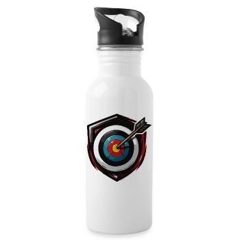 Arrow hits centre Bullseye - Water bottle with straw - white - Right