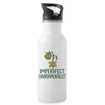 Broken Flower - Water bottle with straw - white - Right