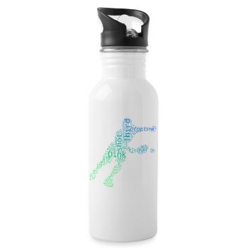 Pickleball players design for pickleball game fans - Water bottle with straw - white - Right