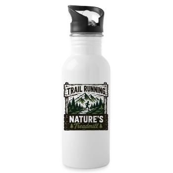 Trailrunning Natur's Laufband-Schild - Trinkflasche mit integriertem Trinkhalm - Weiß - Rechts