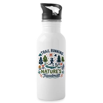 Trail Running Nature’s Treadmill Floral - Water bottle with straw - white - Right