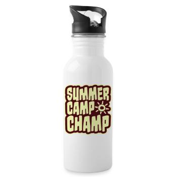 Summer Camp Champ Fun Kids Outdoor Adventure - Water bottle with straw - white - Right