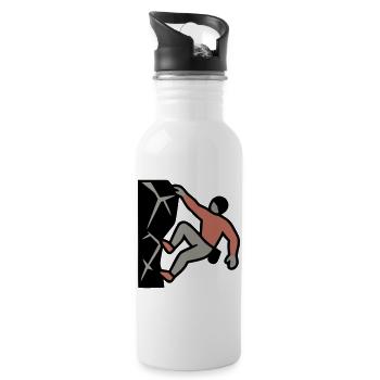  Kletterer Felswand Klettern Alpinismus - Trinkflasche mit integriertem Trinkhalm - Weiß - Rechts