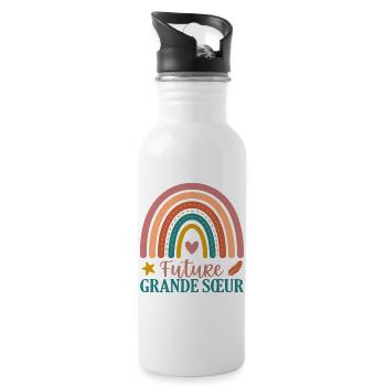 Future Grande Sœur Arc-En-Ciel Boho - Gourde avec paille intégrée - blanc - Droite