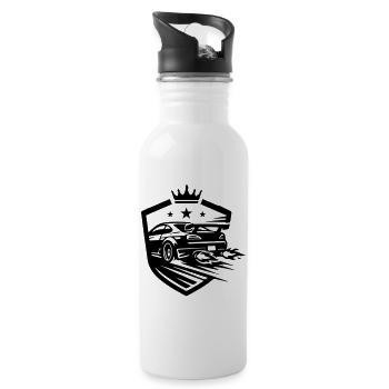Car Racing Car - Water bottle with straw - white - Right