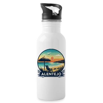 Alentejo Portugal Urlaub Erholungsreise - Trinkflasche mit integriertem Trinkhalm - Weiß - Rechts