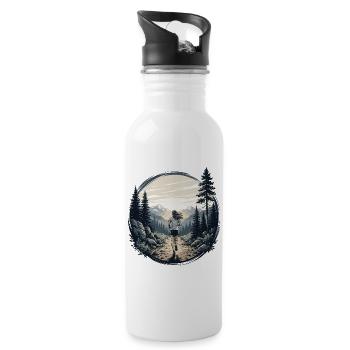 Female Trail Runner - Water bottle with straw - white - Right