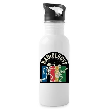 X-ray Skeletons Radiology Motif - Water bottle with straw - white - Right