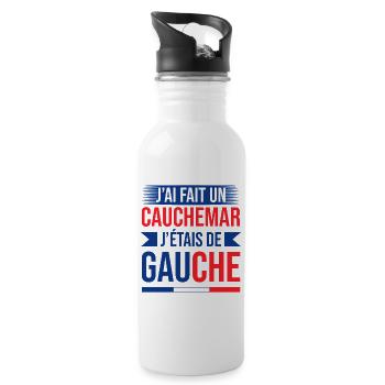 Cauchemar politique: j'étais de gauche - Gourde avec paille intégrée - blanc - Droite