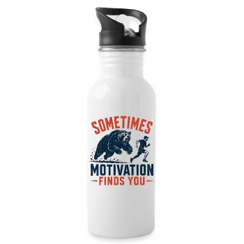 Trail Running - Parfois, la motivation vous trouve - Gourde avec paille intégrée - blanc - Droite