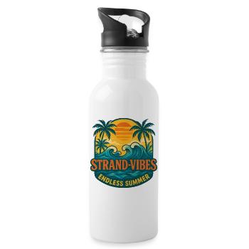 Strand-Vibes Endless Summer - Trinkflasche mit integriertem Trinkhalm - Weiß - Rechts