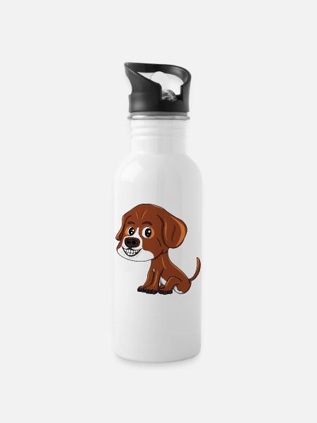 Chiot - Gourde avec paille intégrée - blanc