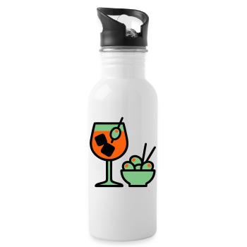 Graphique de cocktail Martini - Gourde avec paille intégrée - blanc - Droite
