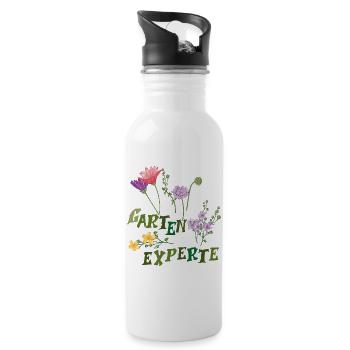 Expert en jardinage - Gourde avec paille intégrée - blanc - Droite