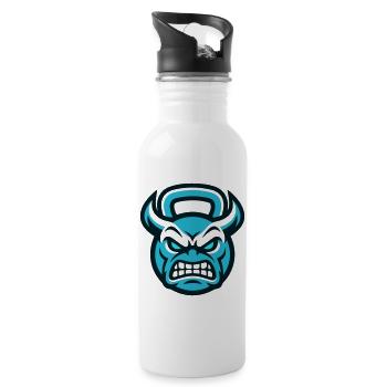 Boese Kettlebell Grafik - Trinkflasche mit integriertem Trinkhalm - Weiß - Rechts