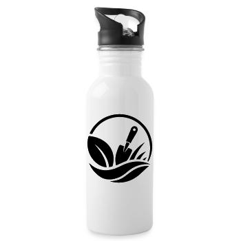 Gardener Shovel Plants Garden Motif - Water bottle with straw - white - Right