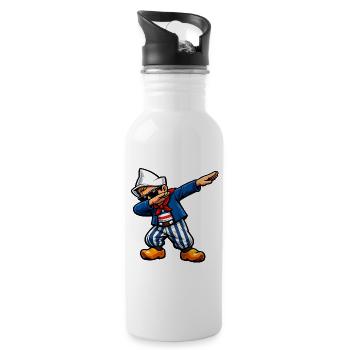 Dabbing Holländer - Trinkflasche mit integriertem Trinkhalm - Weiß - Rechts