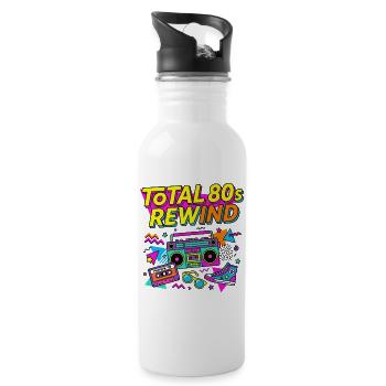 Total 80s Rewind - Trinkflasche mit integriertem Trinkhalm - Weiß - Rechts