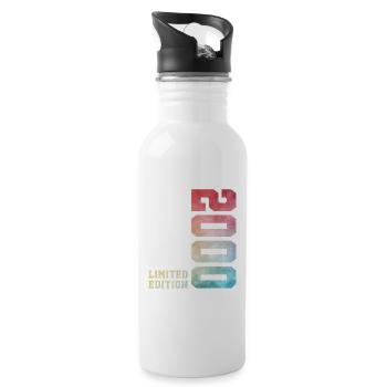 26. Geburtstag Limited Edition 2000 Jahrgang 2000 - Trinkflasche mit integriertem Trinkhalm - Weiß - Rechts