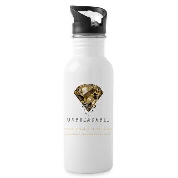 Unzerbrechlicher Diamant-Motivationsdesign - Trinkflasche mit integriertem Trinkhalm - Weiß - Rechts