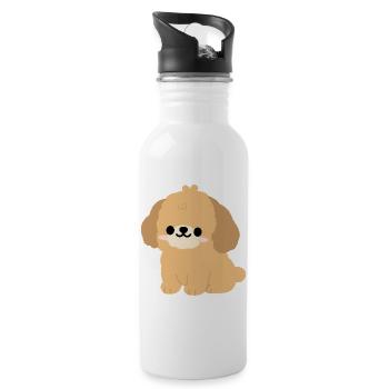 maltipoo - Trinkflasche mit integriertem Trinkhalm - Weiß - Rechts
