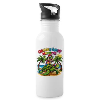 Sunny Moments - Trinkflasche mit integriertem Trinkhalm - Weiß - Rechts
