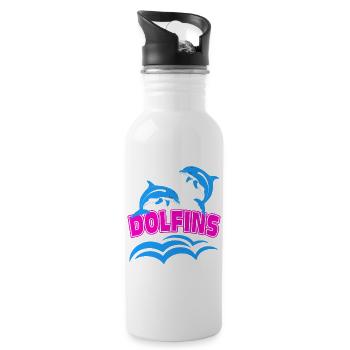 Dolphin Logo - Water bottle with straw - white - Right