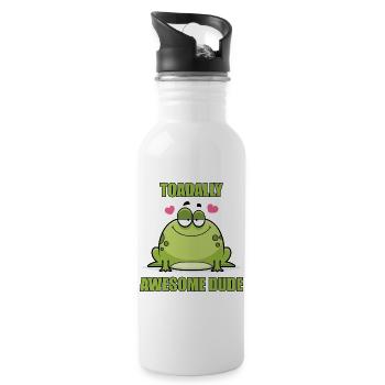 Toadally Awesome Dude - Water bottle with straw - white - Right