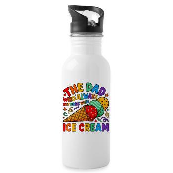 Vater kommt immer mit Eiscreme - Water bottle with straw - white - Right