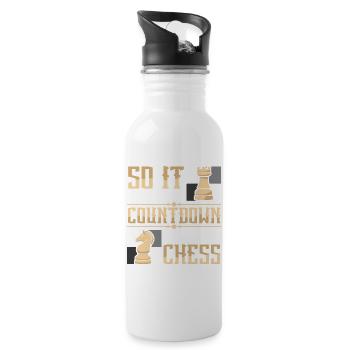 Chess Chess Player Chessboard - Water bottle with straw - white - Right