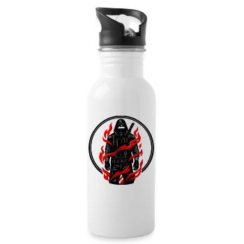 Flame warriors in the shadows - Water bottle with straw - white - Right