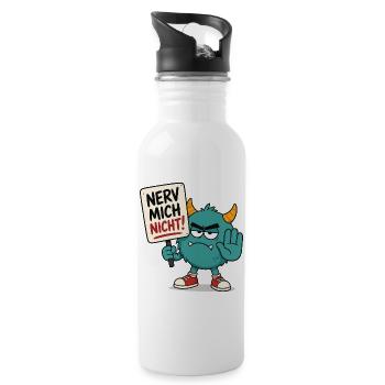 Nerv mich nicht Monster - Trinkflasche mit integriertem Trinkhalm - Weiß - Rechts