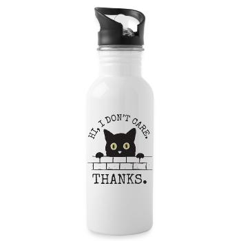 Hi, I Don't Care. Thanks. - Water bottle with straw - white - Right