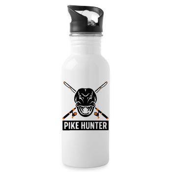 Pike Fishing Rods Graphic - Water bottle with straw - white - Right