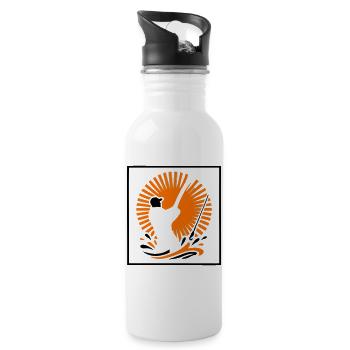 Angler Sunset Logo - Water bottle with straw - white - Right